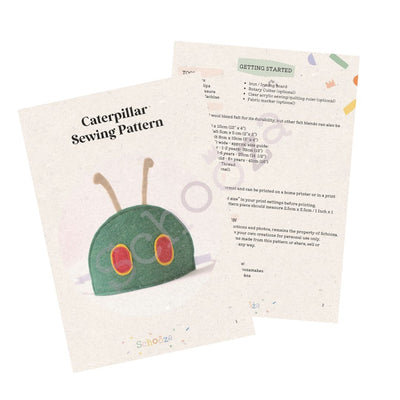 PDF Sewing Pattern ~ FREE WITH SEWING PATTERN PURCHASE - Caterpillar Felt Crown