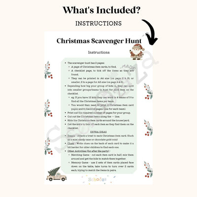 Christmas scavenger hunt Instructions
