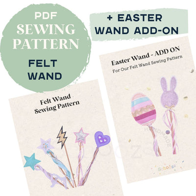 make an Easter felt wand bunny or Easter egg shapes