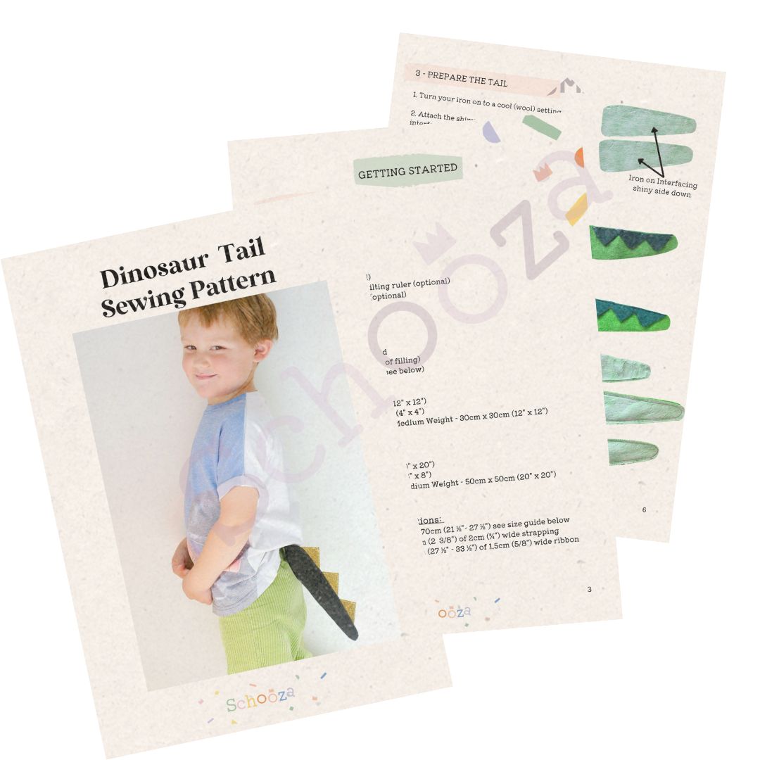  DIY Dinosaur tail Easy Sewing pattern 