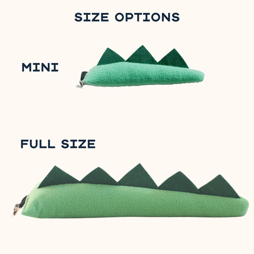 Simple dinosaur tail DIY sewing pattern, two size options mini and full size