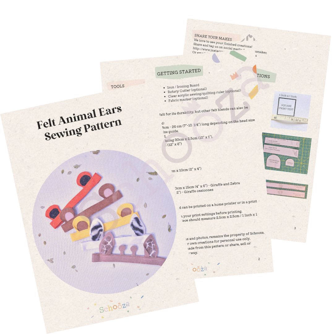 Felt Animal Ears Sewing Pattern | Kids Costume Accessory DIY – Schooza