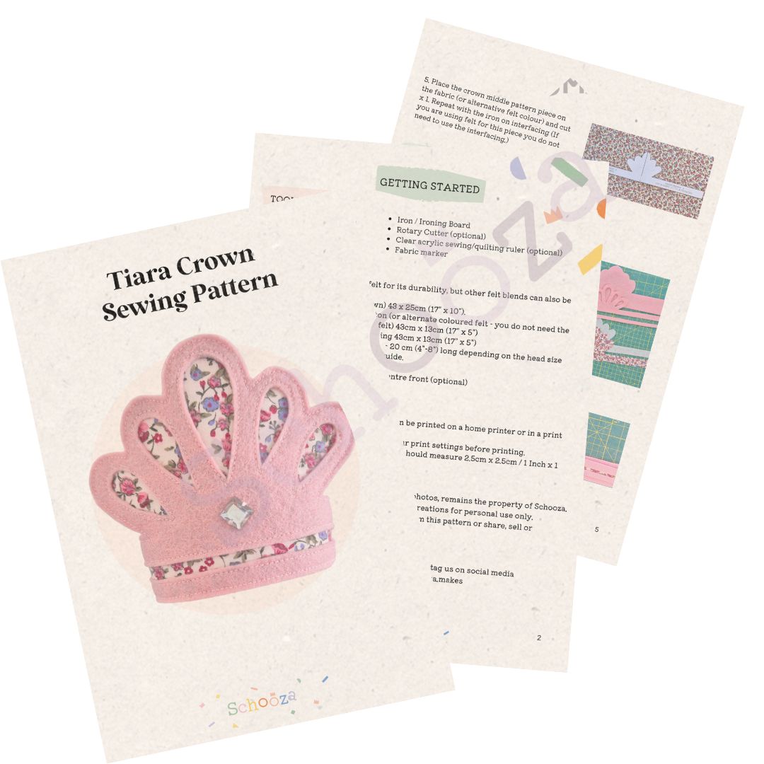 felt tiara crown sewing pattern