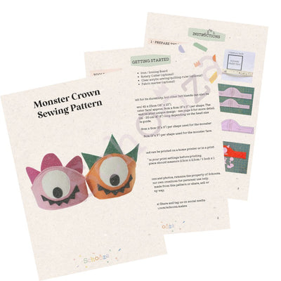 PDF Sewing Pattern ~ Felt Crown ~ Monster