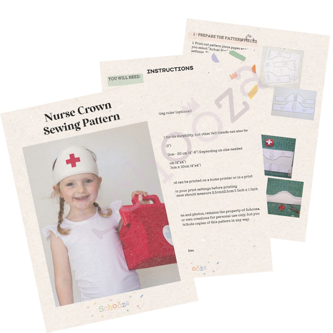 nurse crown beginner sewing pattern PDF instant download