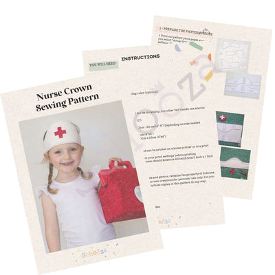 nurse crown beginner sewing pattern PDF instant download