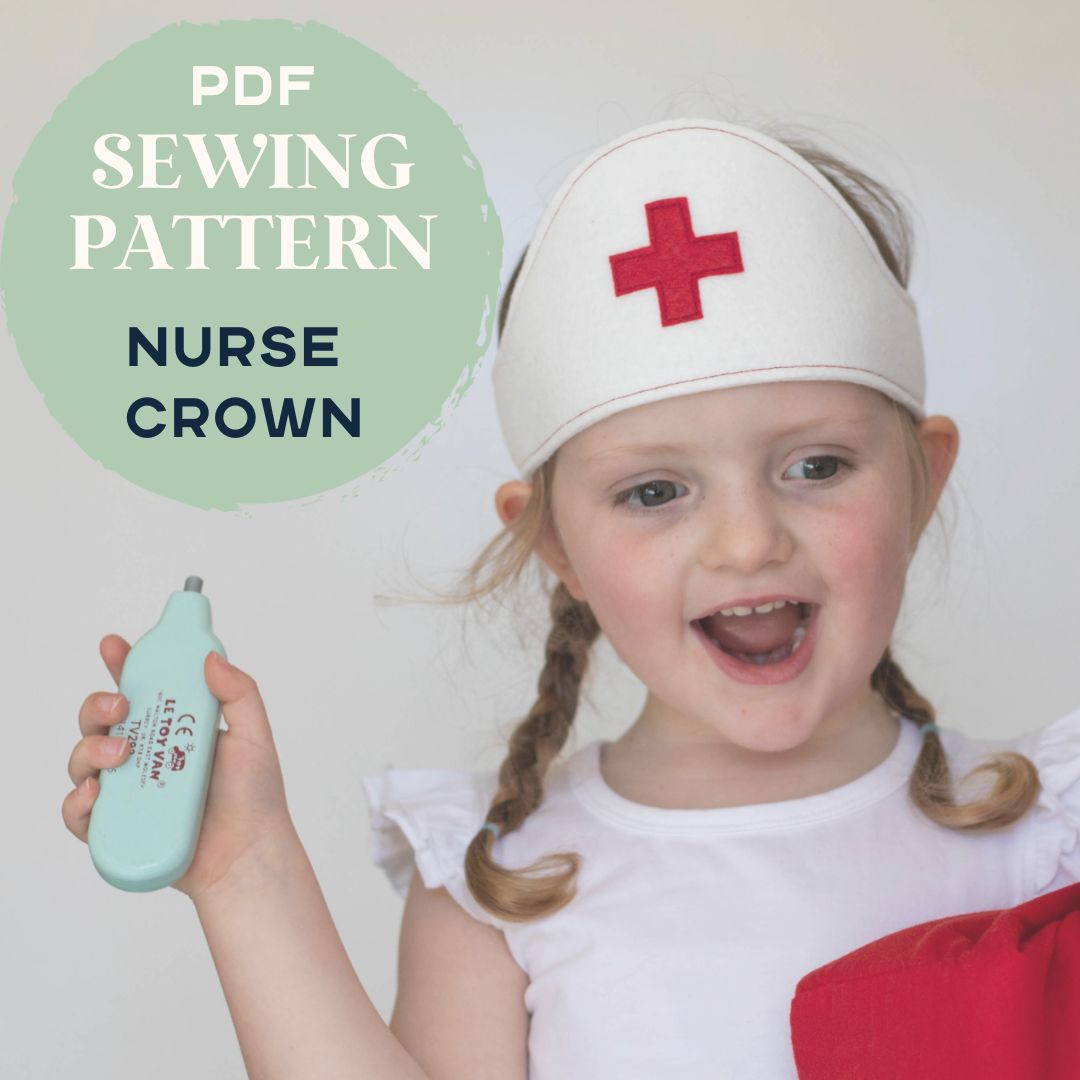 PDF Sewing Pattern Nurse Crown - Easy kids dress up costume