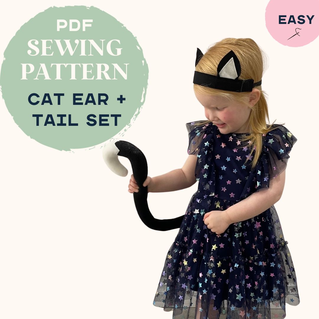 PDF Sewing Pattern ~ Cat Ear and Tail Costume Accessory Set