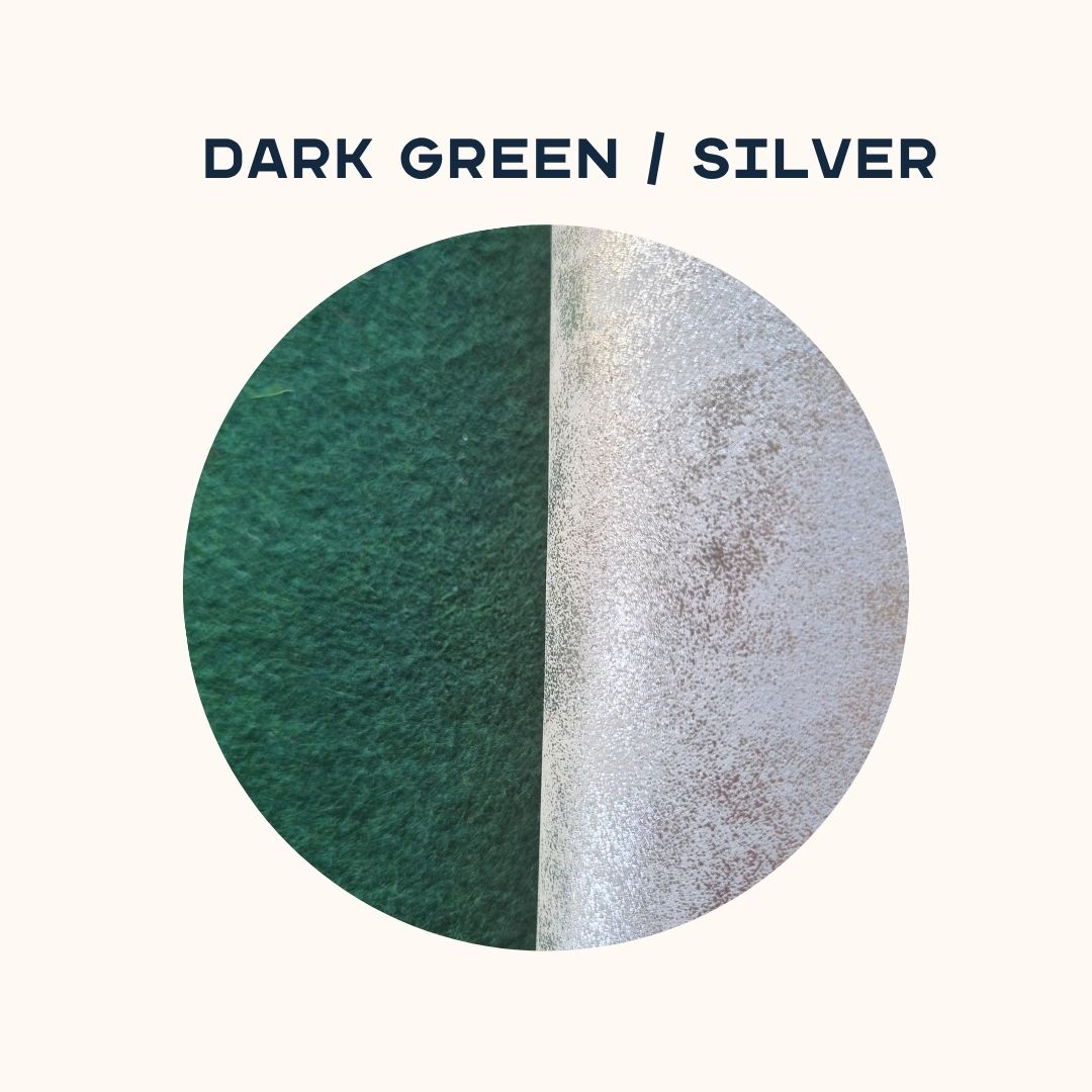 dark green felt and silver fabric option for DIY felt crown sewing kit
