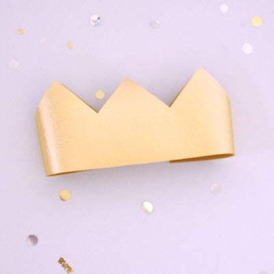 Gold birthday crown in metallic gold felt