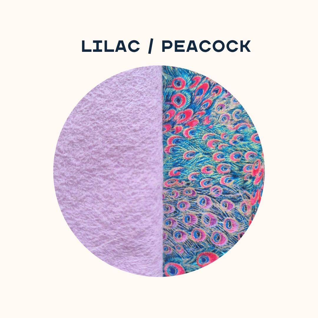 lilac felt and peacock print fabric option for make your own felt crown kit