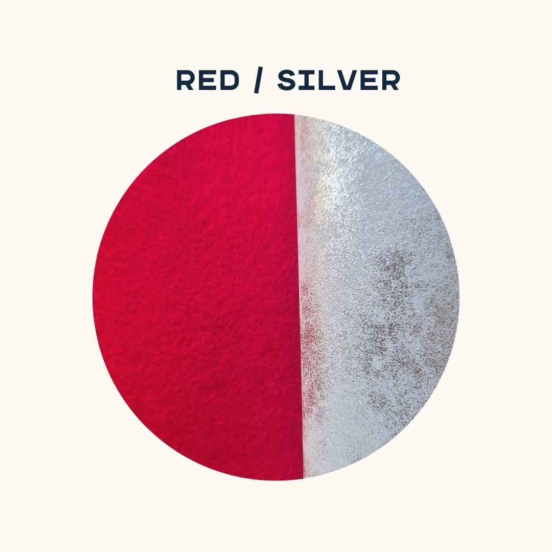 red felt and silver fabric option for DIY felt crown sewing kit