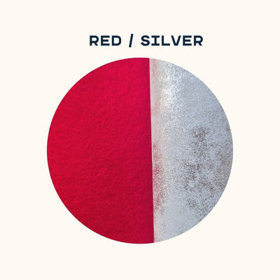 red felt and silver fabric option for DIY felt crown sewing kit