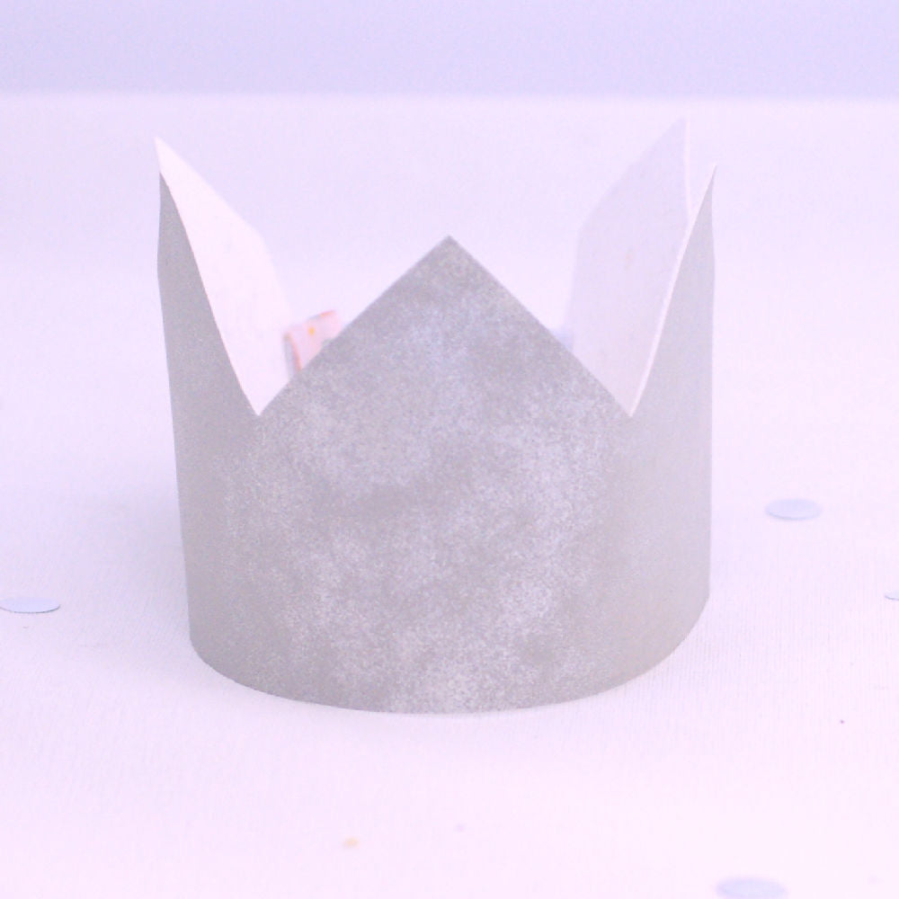 silver fabric birthday crown