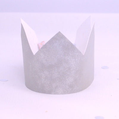 silver fabric birthday crown