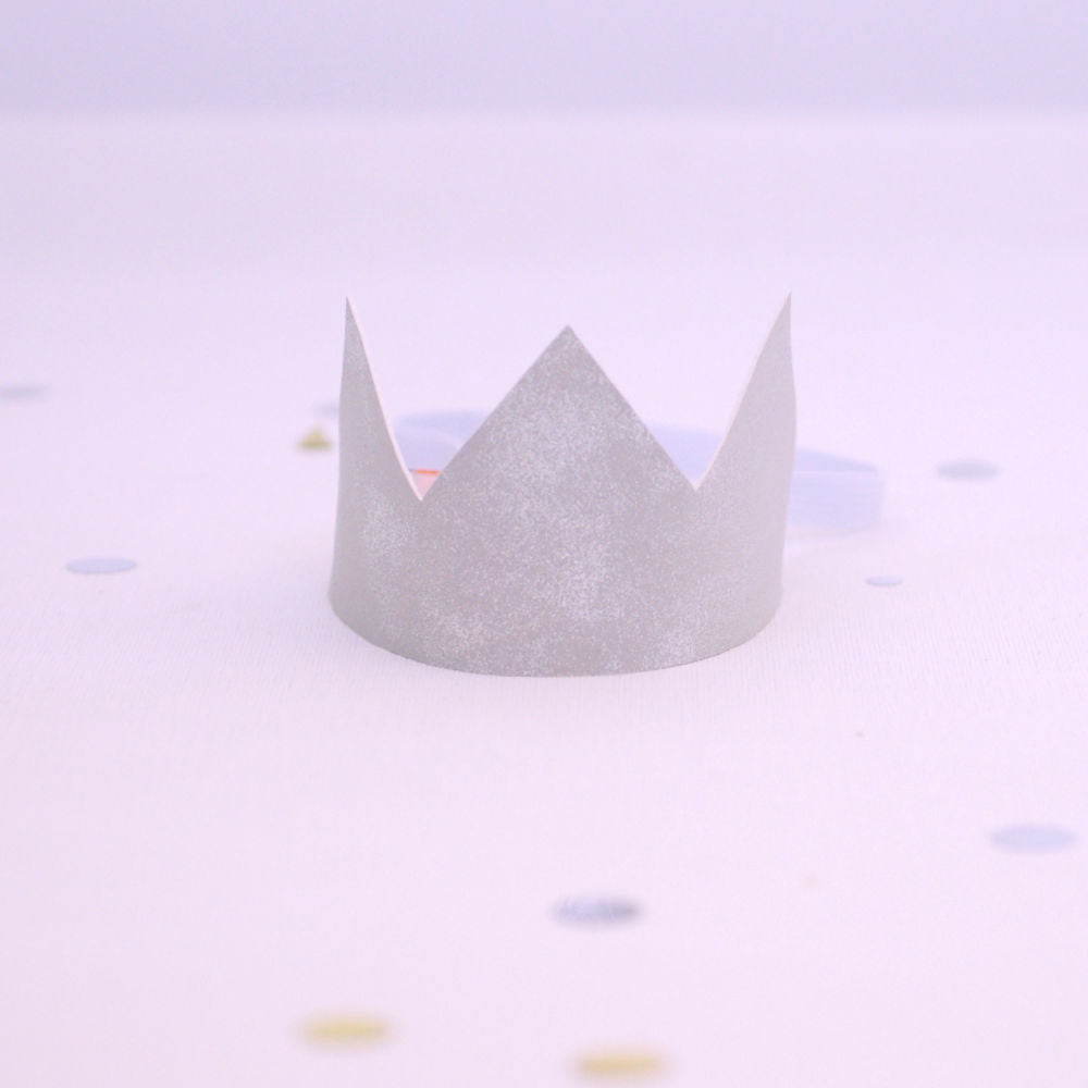 fabric birthday crown silver