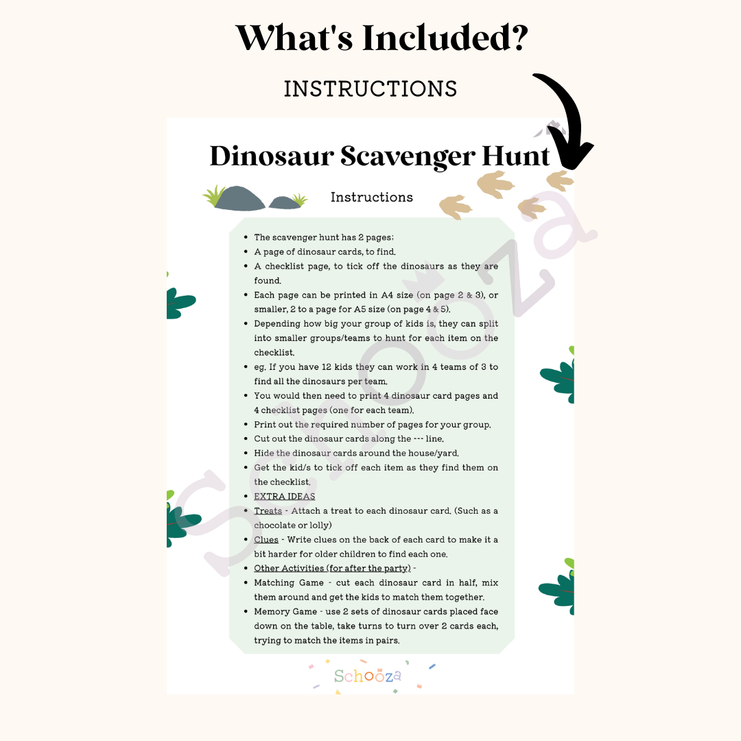 dinosaur scavenger hunt printable