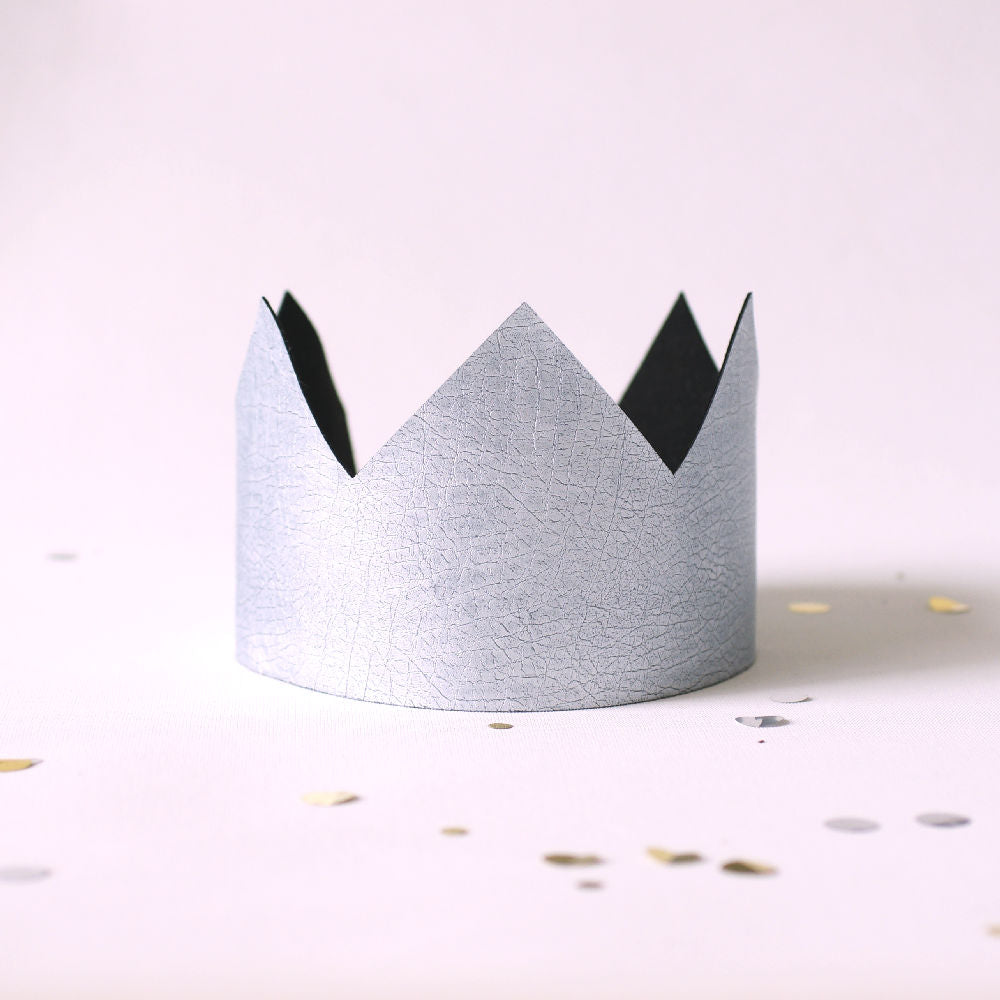 Metallic silver party crown