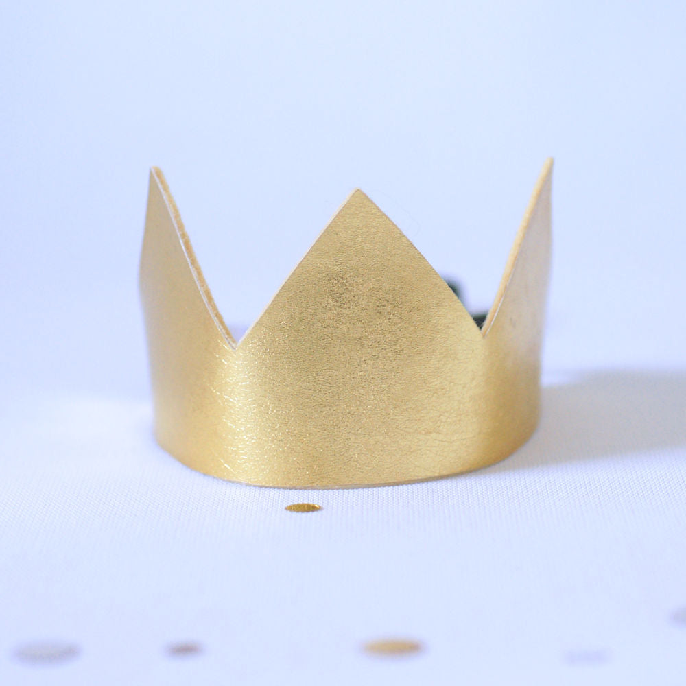 Mini Crown ~ FABRIC ~ Gold Faux Leather