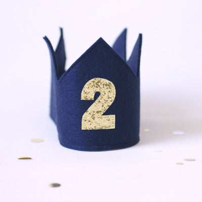 Navy Blue birthday crown boy
