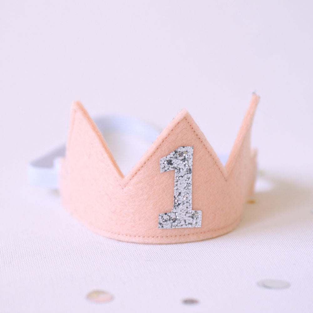 felt birthday crown - 1st birthday crown girl