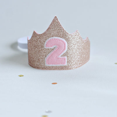 2nd birthday rose gold tiara crown